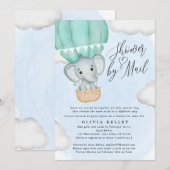 Little Peanut Green Elephant Baby shower by Mail Kaart (Voorkant / Achterkant)