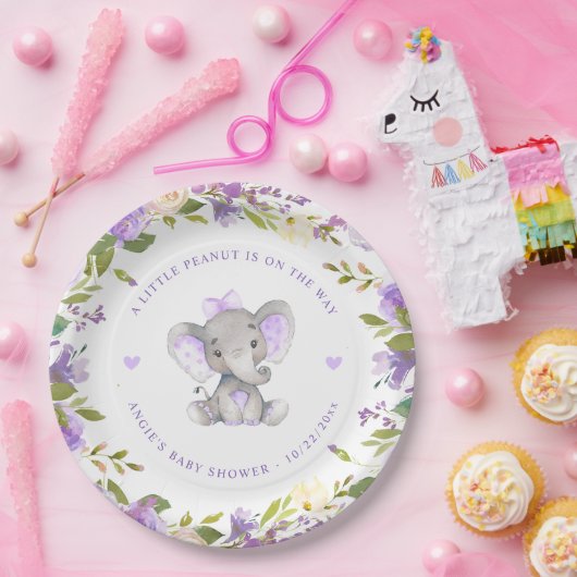 Little Peanut Meisje Lavendel Baby shower Sprinkle Papieren Bordje (Feest)