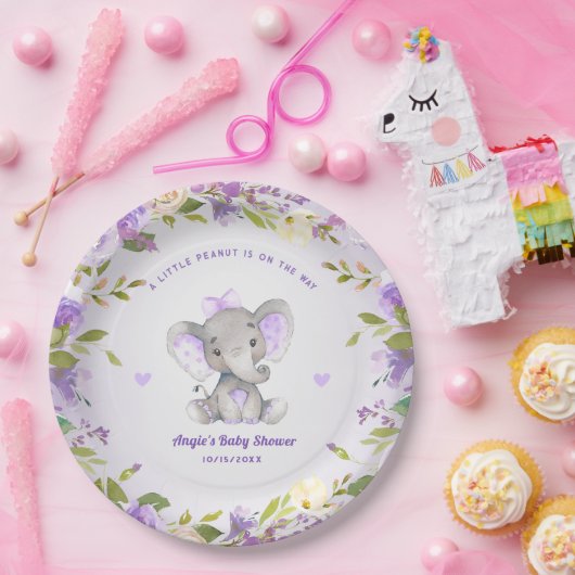 Little Peanut Meisje Lavendel Baby shower Sprinkle Papieren Bordje (Feest)