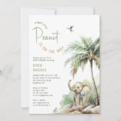 Little Peanut Oerwoud Safari Elephant Baby shower Kaart (Voorkant)
