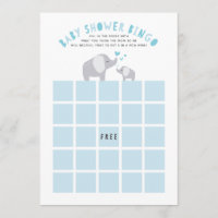 Little Peanut Olifant Baby shower Bingo Game Blauw