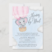 Little Peanut Pink Elephant Baby shower per post Kaart (Voorkant)