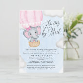 Little Peanut Pink Elephant Baby shower per post Kaart (Staand voorkant)