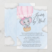 Little Peanut Pink Elephant Baby shower per post Kaart (Voorkant / Achterkant)