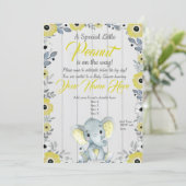 Little Peanut Yellow Rustic Baby shower Invitation Kaart (Staand voorkant)