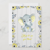 Little Peanut Yellow Rustic Baby shower Invitation Kaart (Achterkant)