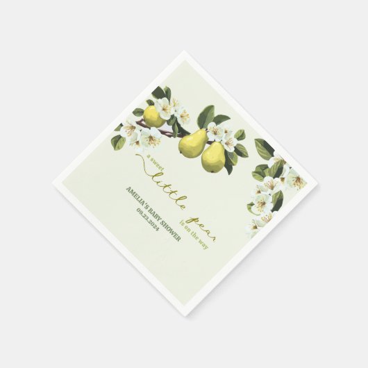 Little Pear Gender Neutral Fruit thema baby shower Servet (Hoek)