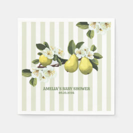 Little Pear Gender Neutral Fruit thema baby shower Servet