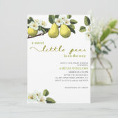 Little Pear is op weg naar fruit thema baby shower Kaart (Staand voorkant)