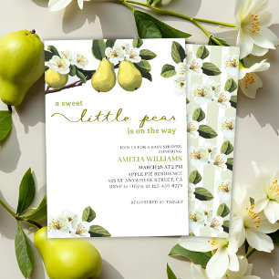 Little Pear is op weg naar fruit thema baby shower Kaart