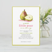 Little Pear is op weg naar fruit thema baby shower Kaart (Staand voorkant)