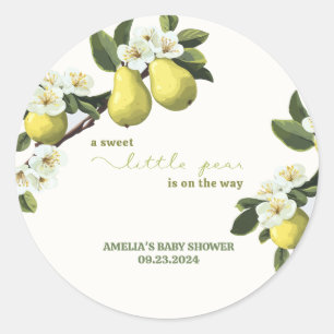 Little Pear is op weg naar fruit thema baby shower Ronde Sticker