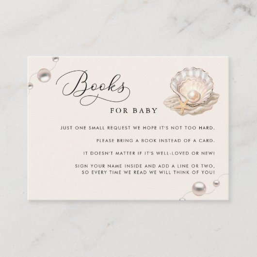 Little Pearl Baby shower Book Request Enclosure Informatiekaartje (Voorkant)