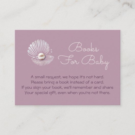 Little Pearl Baby shower Informatiekaartje (Voorkant)