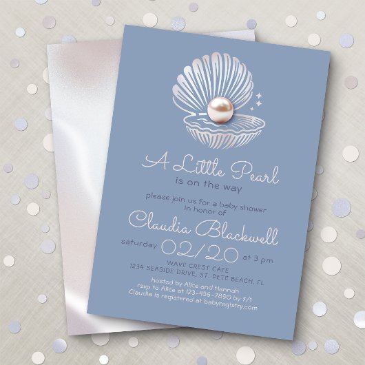 Little Pearl Baby shower Invitation Kaart