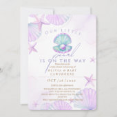 Little Pearl Baby shower Ocean Waterverf Kaart (Voorkant)