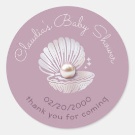 Little Pearl Baby shower Ronde Sticker