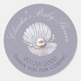 Little Pearl Baby shower Ronde Sticker