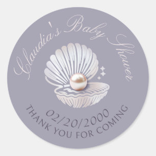 Little Pearl Baby shower Ronde Sticker