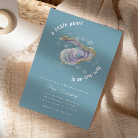 Little Pearl Baby Shower Uitnodiging