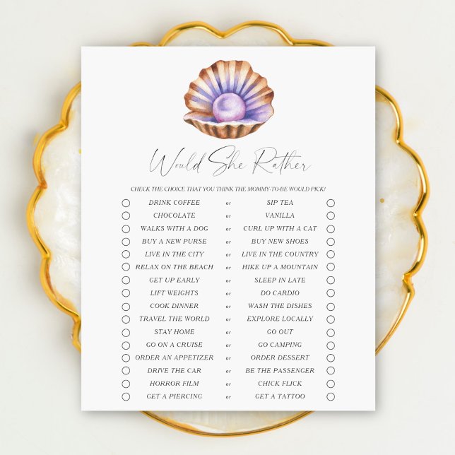 Little pearl baby shower Would She Rather game (Creator heeft geüpload)