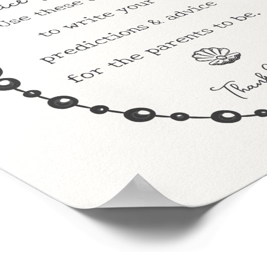 Little Pearl Black Coquette Bow Advies voor Baby Poster (Hoek)