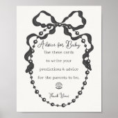 Little Pearl Black Coquette Bow Advies voor Baby Poster (Voorkant)