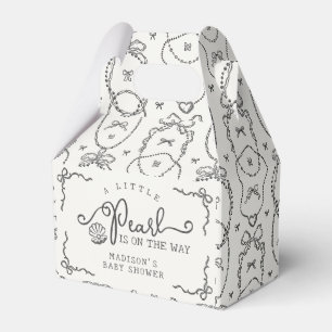 Little Pearl Black Coquette Bow Baby shower Bedankdoosjes