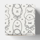 Little Pearl Black Coquette Bow Baby shower Bedankdoosjes (Bovenkant)