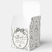 Little Pearl Black Coquette Bow Baby shower Bedankdoosjes (Geopend)