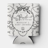 Little Pearl Black Coquette Bow Baby shower Blikjeskoeler (Voorkant)