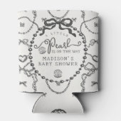 Little Pearl Black Coquette Bow Baby shower Blikjeskoeler (Achterkant)