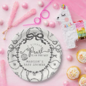 Little Pearl Black Coquette Bow Baby shower Bord (Feest)