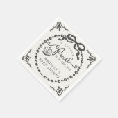 Little Pearl Black Coquette Bow Baby shower Tafel Servet (Hoek)