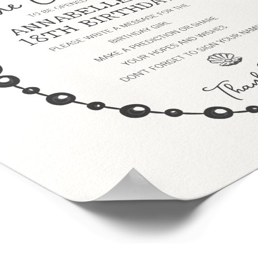 Little Pearl Black Coquette Bow Bday Time Capsule Poster (Hoek)