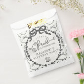 Little Pearl Black Coquette Bow Verjaardagsfeestje Bedankzakje (Gezegeld)