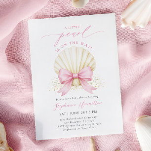 Little Pearl Coquette Baby Shower Kaart