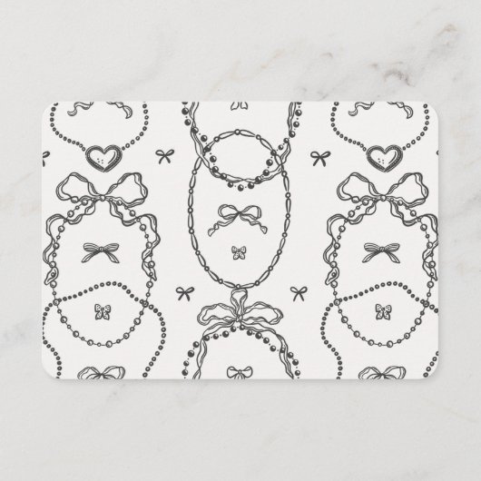Little Pearl Coquette Bow Books voor Baby Insert Informatiekaartje (Achterkant)