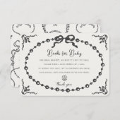 Little Pearl Coquette Bow Books voor Baby Insert Informatiekaartje (Voorkant / Achterkant)