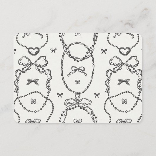 Little Pearl Coquette Bow Luier Raffle Insert Informatiekaartje (Achterkant)