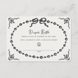 Little Pearl Coquette Bow Luier Raffle Insert Informatiekaartje
