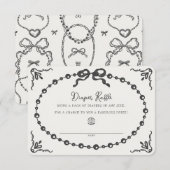 Little Pearl Coquette Bow Luier Raffle Insert Informatiekaartje (Voorkant / Achterkant)