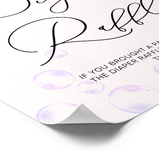 Little Pearl Diaper Raffle Baby shower Poster (Hoek)