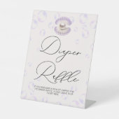Little Pearl Diaper Raffle Baby shower Reclamebord Met Voetstuk (Voorkant)
