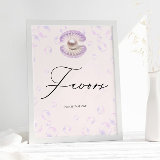 Little Pearl Favors Baby shower Poster