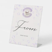Little Pearl Favors Baby shower Reclamebord Met Voetstuk (Voorkant)