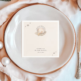 Little Pearl Ocean Beach Seashell Girl Baby shower Servet