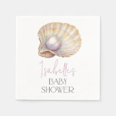 Little Pearl Ocean Oyster Beach Custom Baby shower Servet (Voorkant)