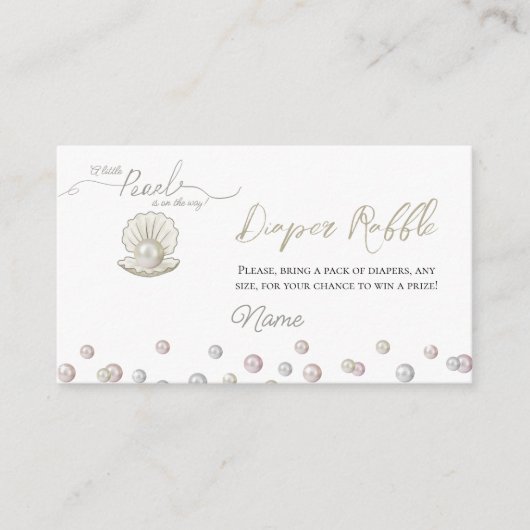 Little Pearl Onder het Zee Baby shower Luierspel Informatiekaartje (Voorkant)