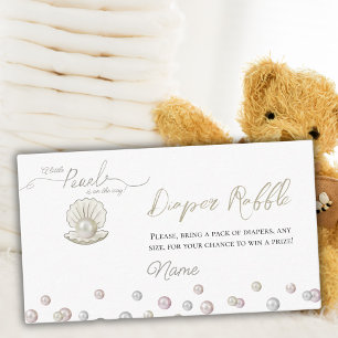 Little Pearl Onder het Zee Baby shower Luierspel Informatiekaartje